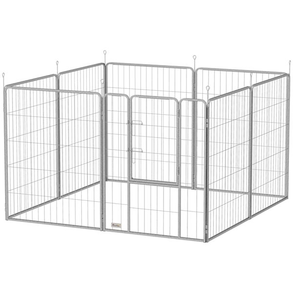Pentujuoksu 100 cm korkea, 8-osainen koiranleikkikehä, pentujen leikkikehä vyöllä ja ovella, ulkosuoja pienille ja keskikokoisille koirille, marsuille