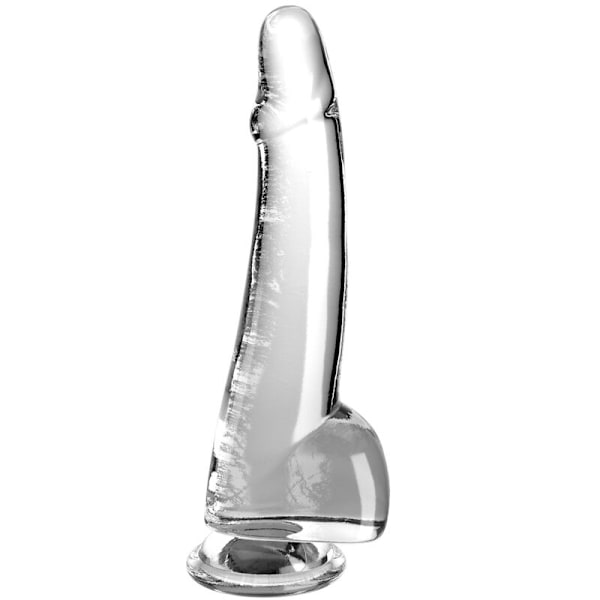 King Cock - Klar Dildo Med Testikler 19 Cm Gennemsigtig
