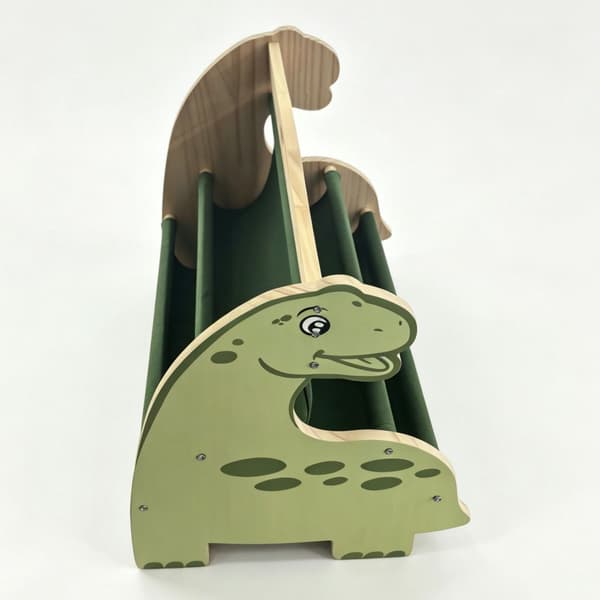 Barnbokhylla med 4 tygfickor – Dino Design
