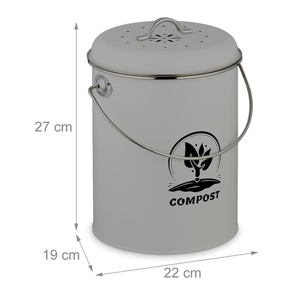 Kompostbehållare med luktfilter, 5,5 l Järnkök