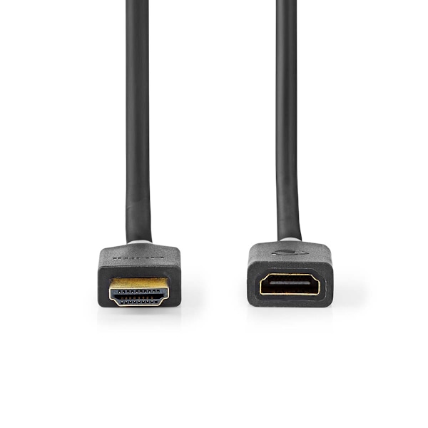 High Speed ​​HDMI ™ kabel med Ethernet | HDMI™ Stik | HDMI™ Hun | 4K@60Hz | ARC | 18 Gbps | 2.00 m | Runde | PVC | Antracit | Box