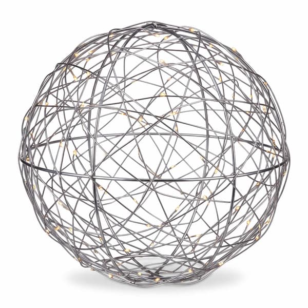 30 cm silverfärgad LED-dekorkula – inomhusljusboll
