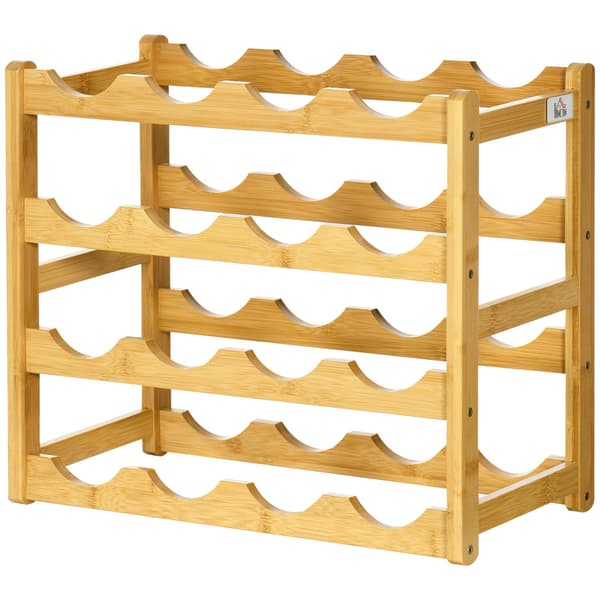 Viiniteline Pulloteline Bambu Luonnonpuuta 16 Pulloa 43X23.5X38Cm