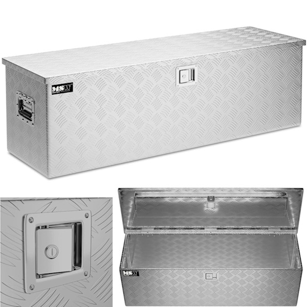 Lukittava alumiininen kuljetustyökalulaatikko 150 l 124 x 38,5 x 38,5 cm