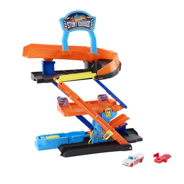 Hot Wheels -muuntuva temppuautotalli ratajärjestelmällä