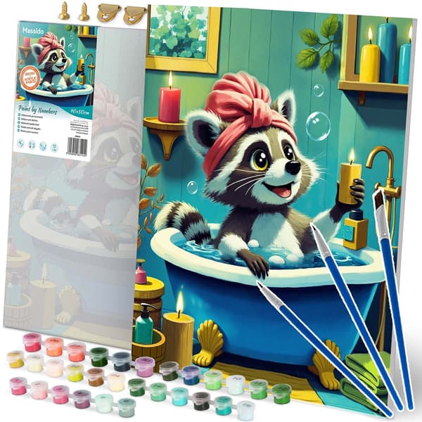 Måla efter siffror-kit 40x50 cm – Raccoon Design