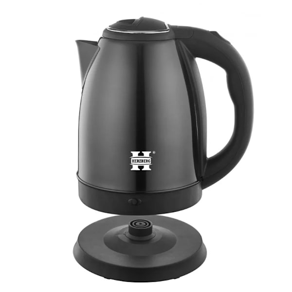 Herzberg HG-5011BLK: 1,8L 1500W elkedel i rustfrit stål - sort