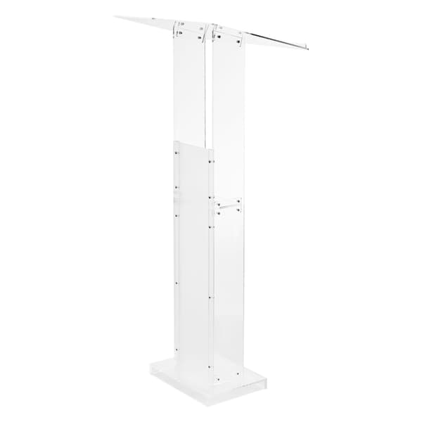 Akryl läspulpetstativ, 1265 mm, förvaringshylla