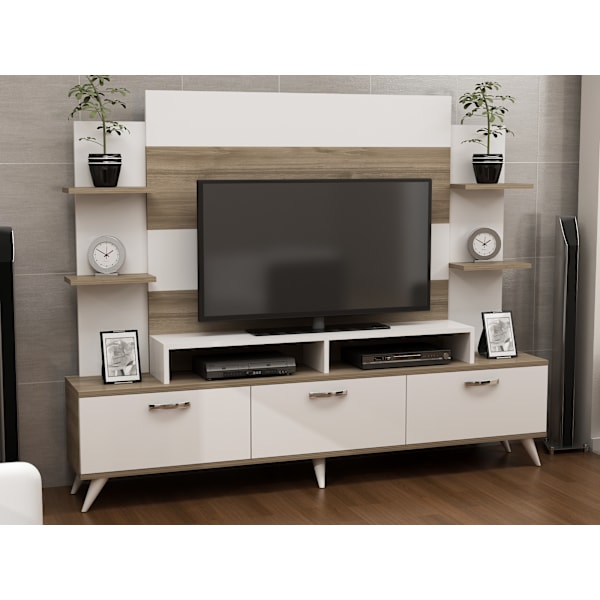 TV-enhet Diana - Vit, valnöt