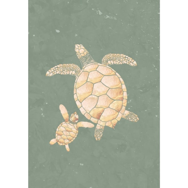 Gold Sage Green Turtles - 30x40 cm
