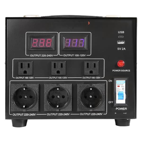 3000W step up/down spændingskonverter, amerikanske EU-stikkontakter, USB