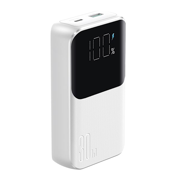 Mini powerbank 10000mAh med inbyggda kablar JR-PBC06 30W vit