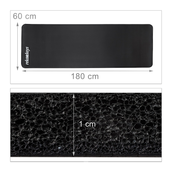 Yogamåtte 1 cm tyk ensfarvet