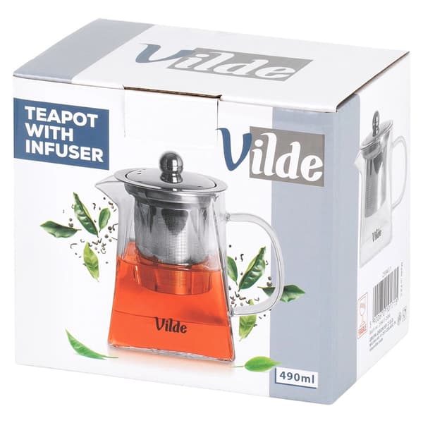 Glaskande med teinfuser, 490 ml, varmebestandig