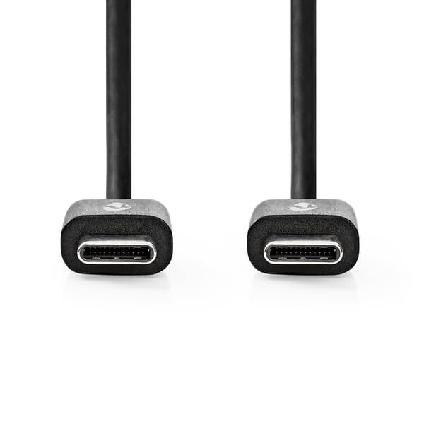 USB-C till USB-C laddningskabel 2.00 m, USB 2.0, 480 Mbps, 60 W, Svart