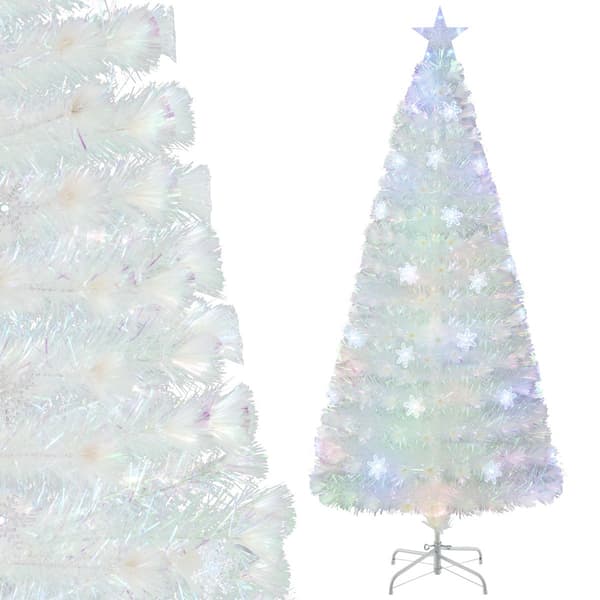 Fiberoptisk juletræ 180 cm, LED snefnug, stjerne