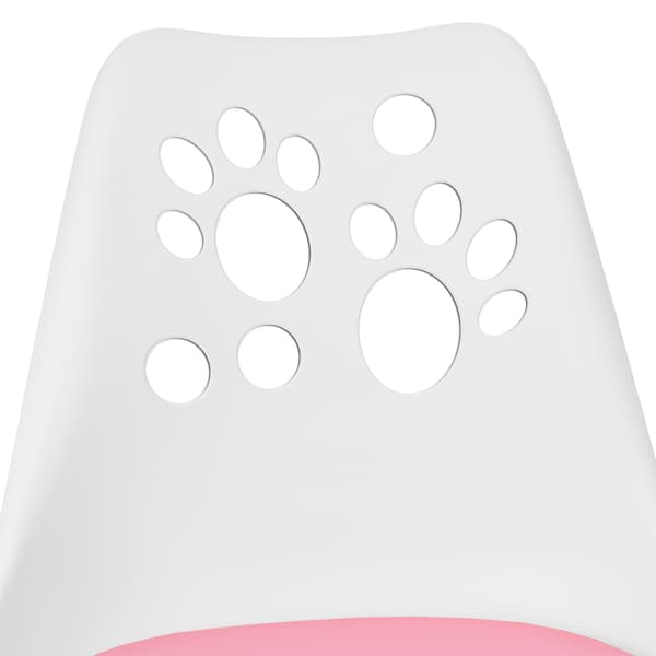 Barnsnurrstol, Rosa-Vit, Ergonomisk, Justerbar