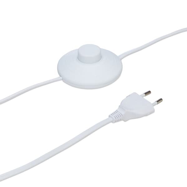 Gulvlampe med stofskærm