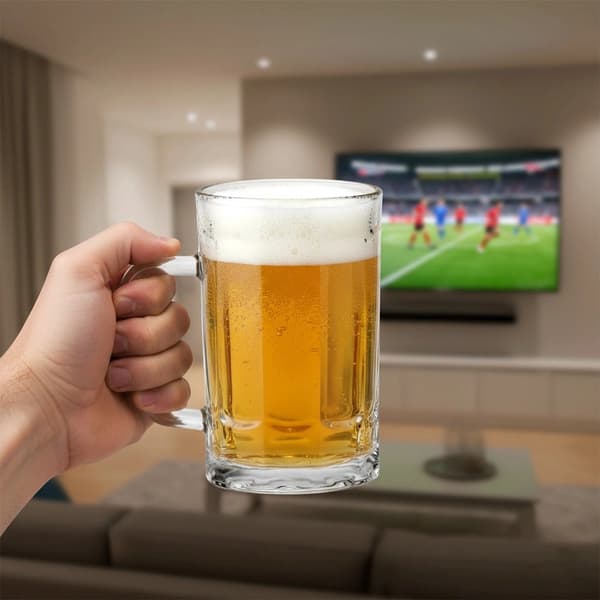 330 ml paksu lasinen oluttuoppi kahvalla