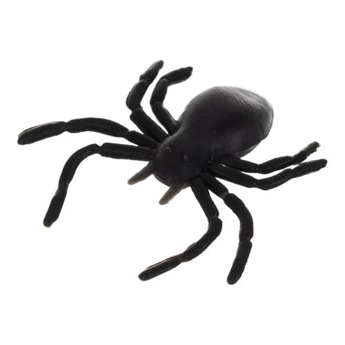 Halloween plastik edderkopper, 10 stk., 3x3 cm, sorte