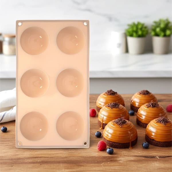 Silikone bageform til halvkugle, beige, 28x16,5 cm