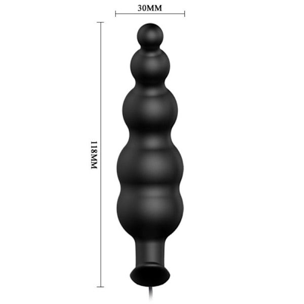 Pretty Love - Anal Plug Silikone Ekstra Stimulation Og 12 Vibrationstilstande Sort