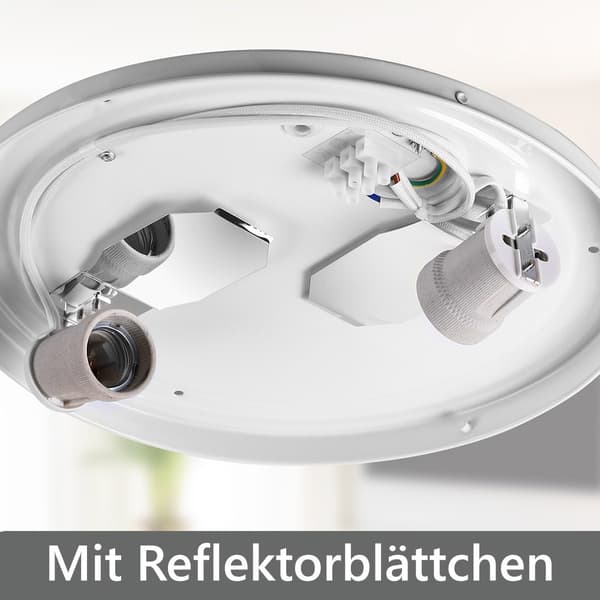 Loftlampe 38 cm sort, E27-fatning, nem installation, blændfrit lys