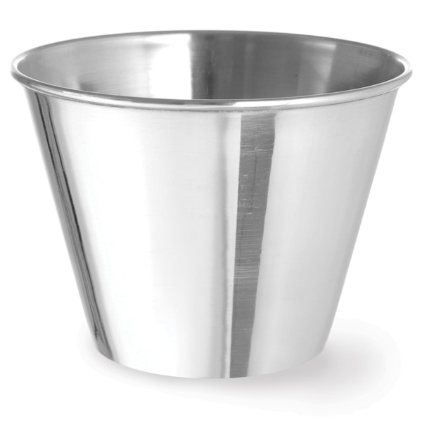 Ramekin skål, beholder til saucer og dips, diameter i rustfrit stål. 100 mm 12 stk. 340 ml - Hendi 400067
