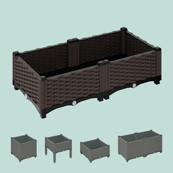 Plantekasse i rattan look