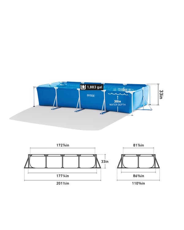 Rektangulær ramme havepool 450x220x84 cm, 7127L, INTEX 28273