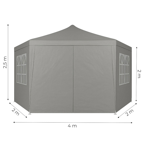 Garden Trade Pavilion Teltta 2x2x2 m Windows Gray MultiGardenilla