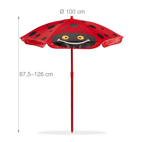 Barns 4-delade campingmöbelset med parasoll