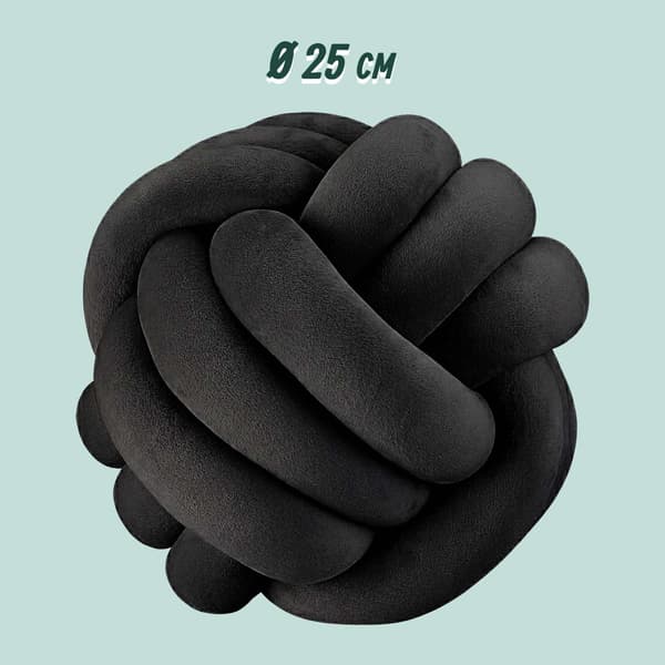 Musta solmutyyny, 25 cm – polyesterivaahto