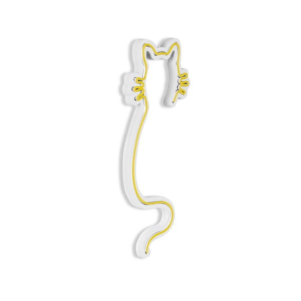Dekorativ Plast Led Belysning Katt - Gul
