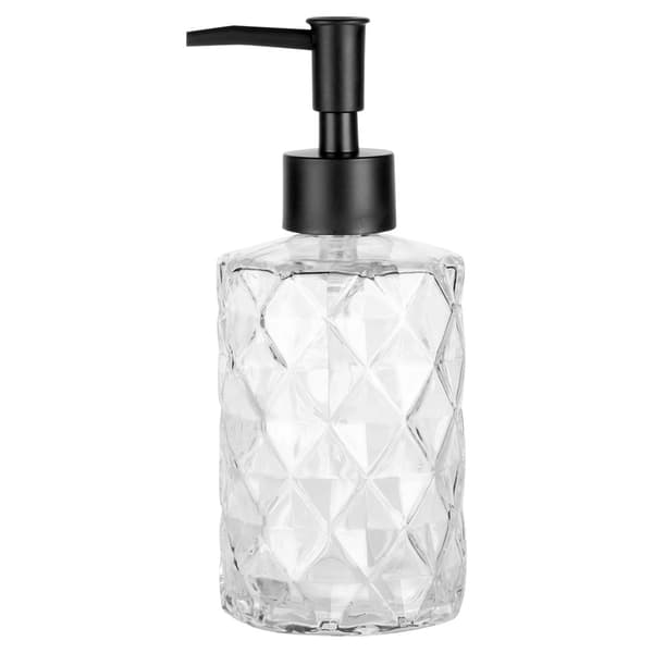 Sæbedispenser i glas, 330 ml – transparent, nem genopfyldning