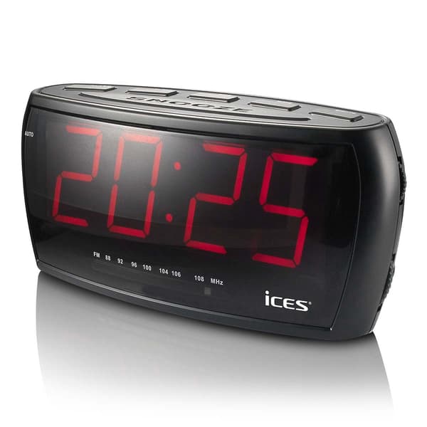 FM-clockradio med jumbo LED-display, dobbelt alarm
