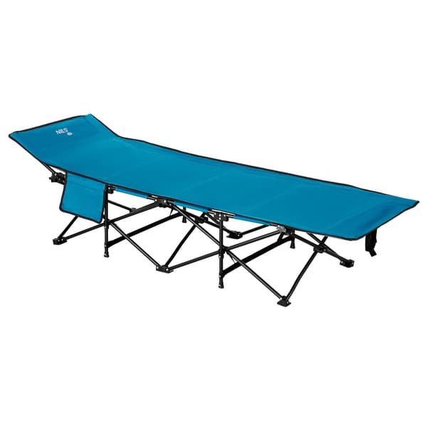 Lejrseng, blå, 190 cm, bærbar foldedesign