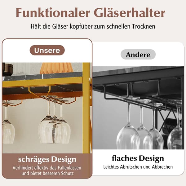 Vinställ för 21 flaskor med glashållare och bordsskiva