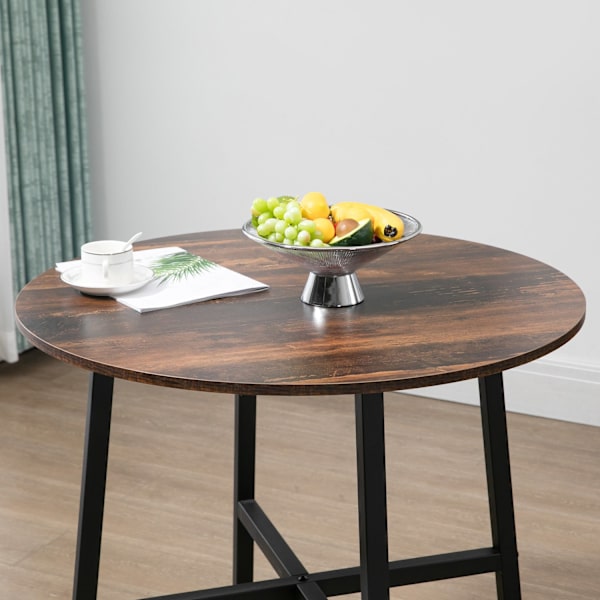 Matsalsbord, köksbord för 4 personer, vardagsrumsbord för matsal, kök, stål, brun, 80 x 80 x 76 cm
