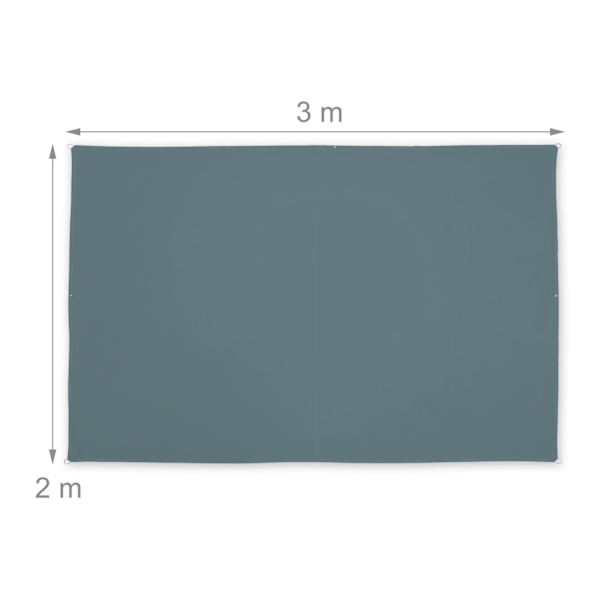 Solsejl rektangulært beige