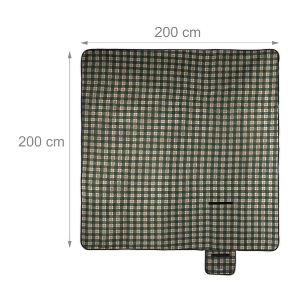 Picknickfilt 200 x 200 cm rutig