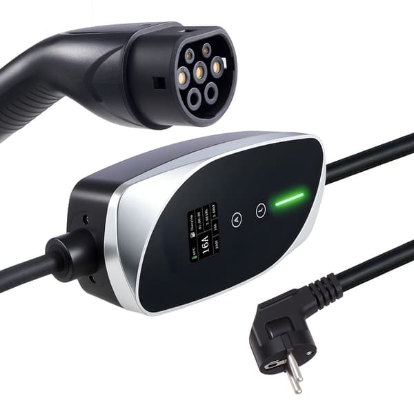 Bärbar elbilsladdare typ 2 3,6 kW 16A, 6 m kabel