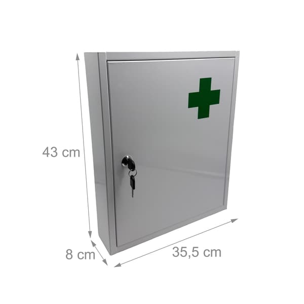 Låsbart medicinskab – hvidt, 5 rum