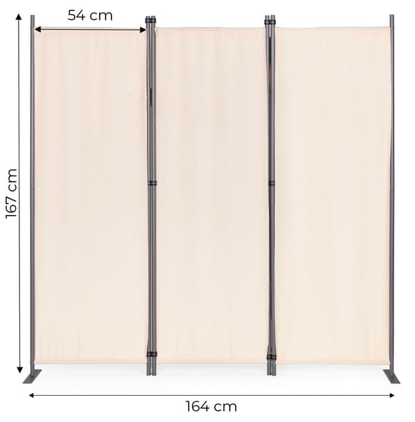 Sammenklappelig 3-panel have- og rumdeler 167x164 cm Beige MultiGarden