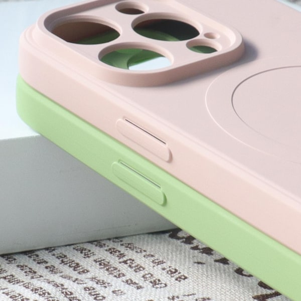 Silikonfodral med MagSafe för iPhone 15 Pro Max Silikonfodral rosa