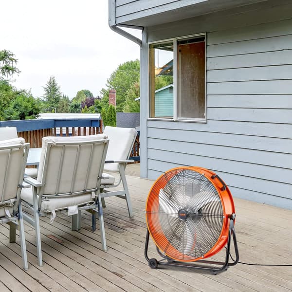 24-tommer industriel tromleventilator, 3 hastigheder, 8700 CFM, timer