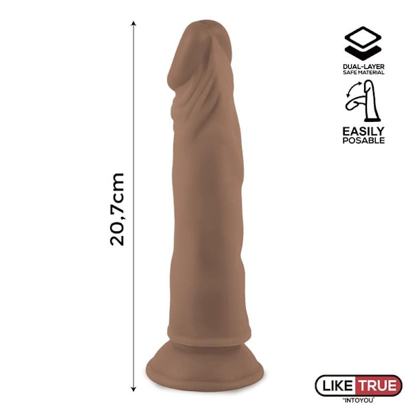 Linssin nivellettävä realistinen dildo 8 ruskea