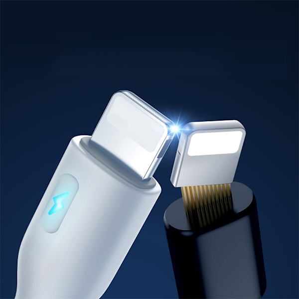iPhone kabel med LED indikator USB-C - Lightning 20W 2m hvid
