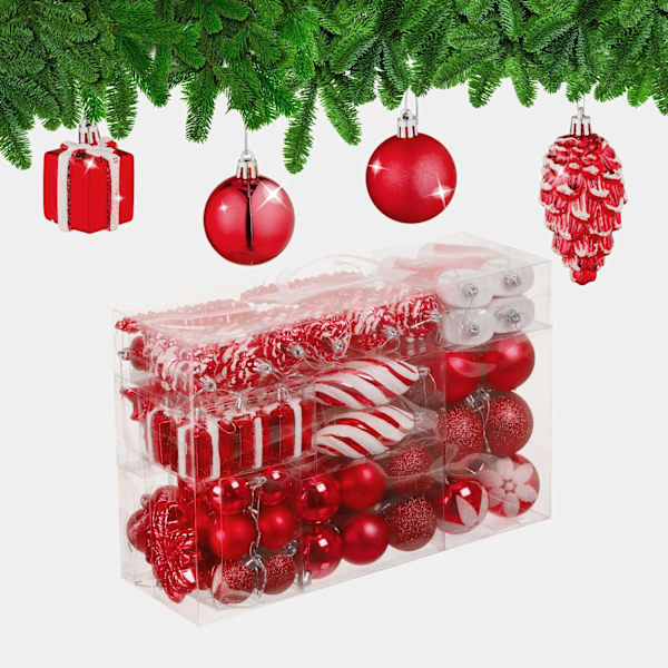 Julgransprydnader, set, 72 delar