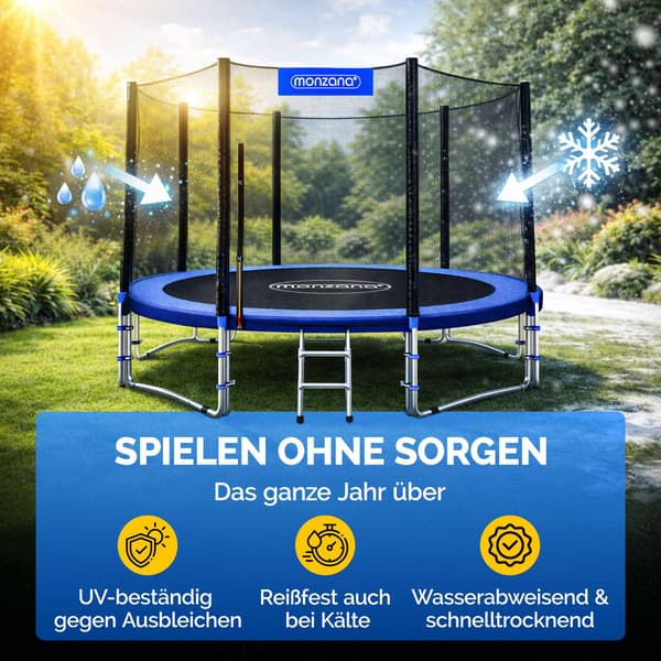 Trampolinskyddsnät 2,4 m, rivsäkert, svart